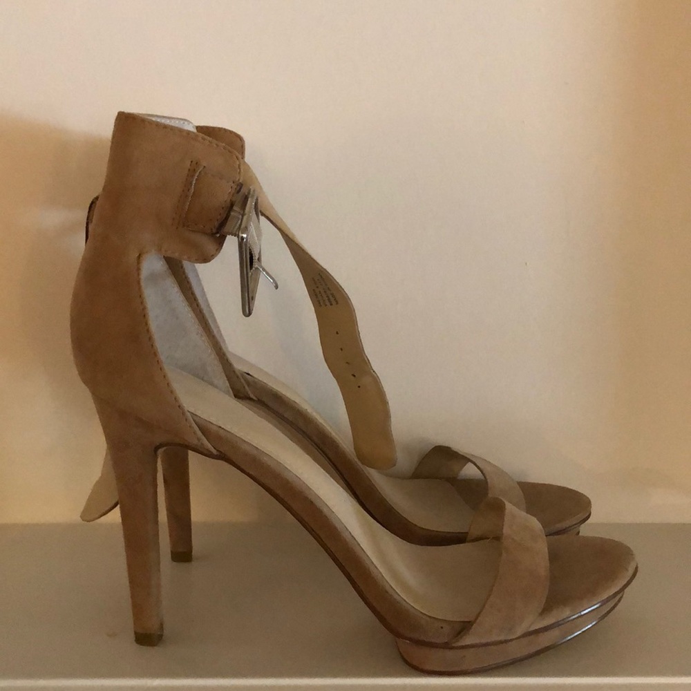 Calvin Klein Neutral color sexy ankle strap heels